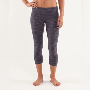 Lululemon Athletica Wunder Under Crop Space Dye Leggings Size 6 Gray